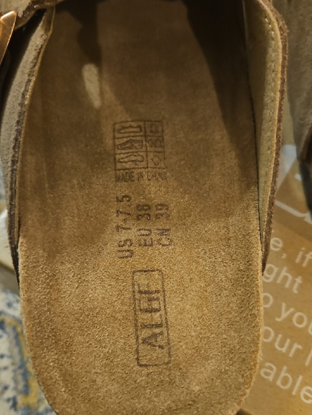 NEW! ALGF Taupe Suede Slip On Clog Mules Buckle Retro Coastal Boho Western 7-7.5 - Picture 4 of 9